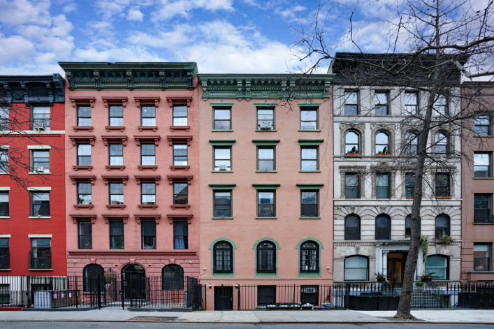 Brownstone buildings in NYC