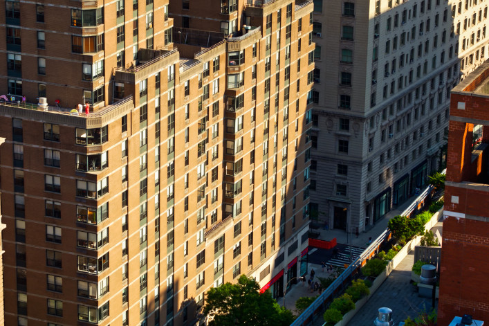 Aerial shot of Manhattan, New York City, taken from above the Upper West Side on a sunny afternoon in summer. Aerial shot of Manhattan, New York City, taken from above the Upper West Side on a sunny afternoon in summer.