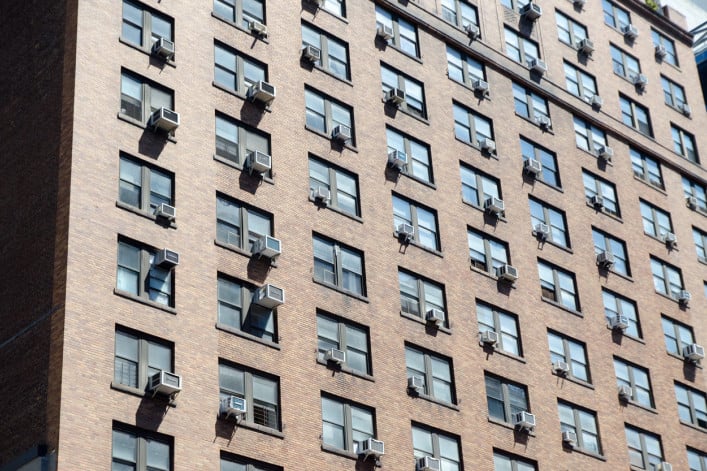 NYC apartment building with AC units NYC apartment building with AC units