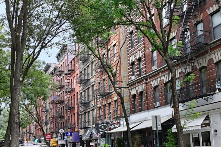 Apartment buildings on MacDougal Street in Greenwich Village Apartment buildings on MacDougal Street in Greenwich Village