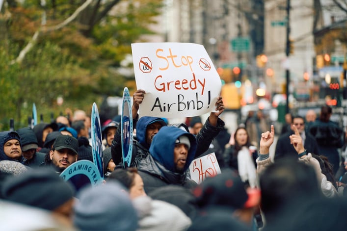 Protestors outside City Hall