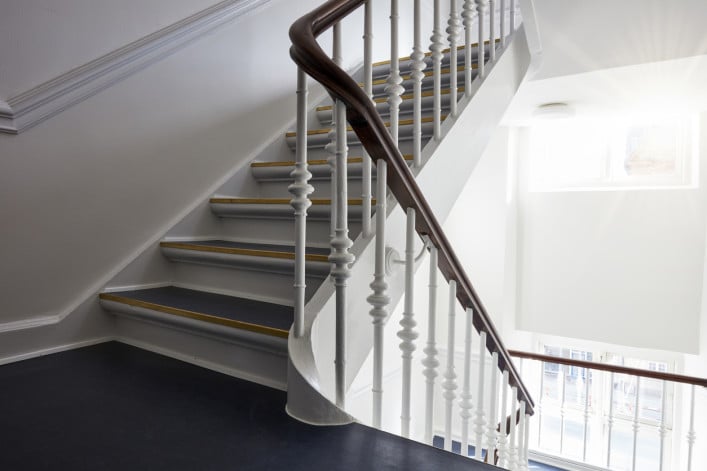 Apartment building staircase