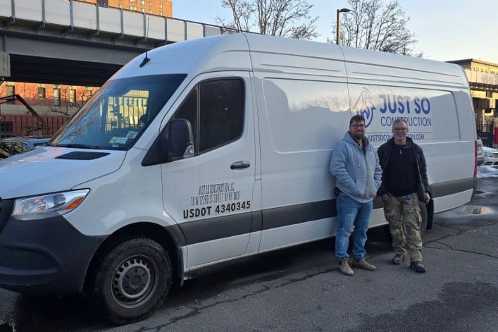 Shimon Olesker and Mark Seidenfeld, founders of Just SO Constructionwith a company van