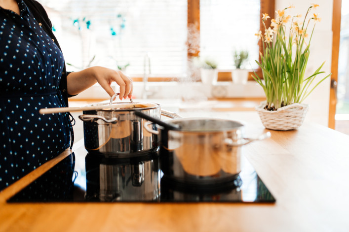 Cook with an induction cooktop instead of an electric or gas