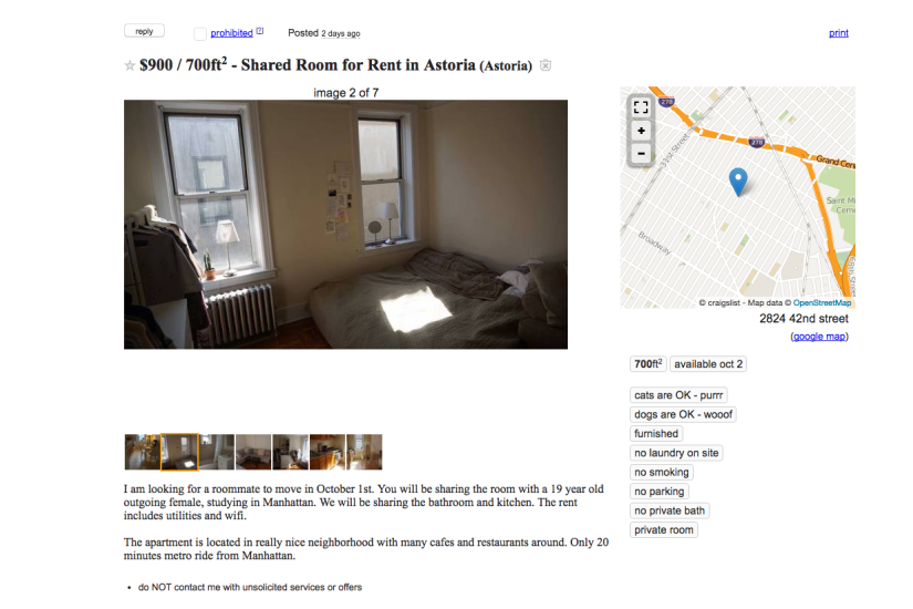 Classic Craigslist These roommates want 900/month for a SHARED