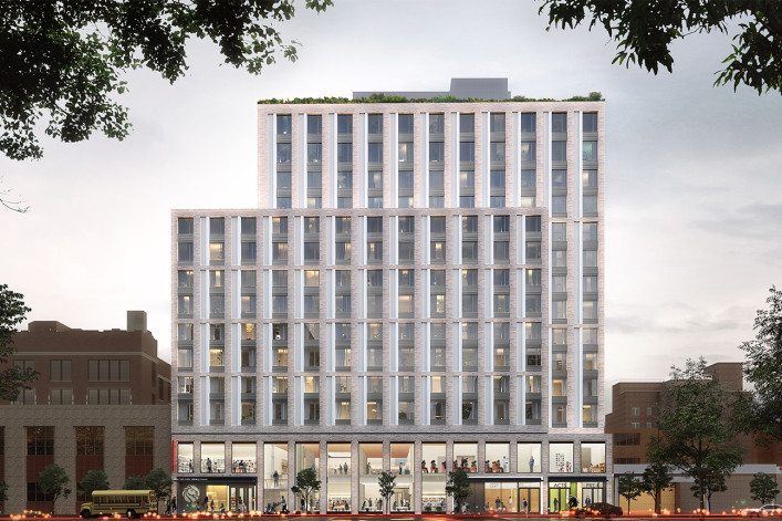 A rendering of the 14-story building at 4790 Broadway.