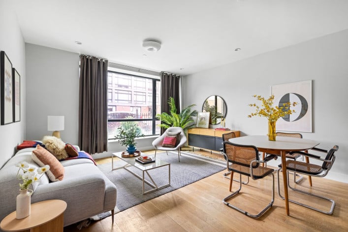 A living room staged by Urban Staging.