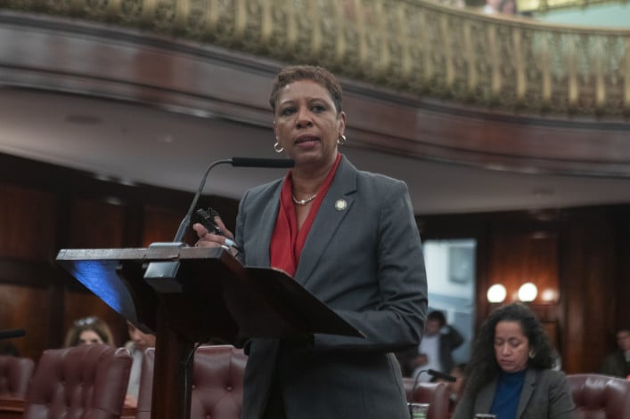 Speaker Adrienne E. Adams before the vote on City of Yes