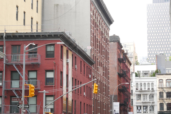 Apartment buildings at Grand and Crosby streets in Soho, Manhattan