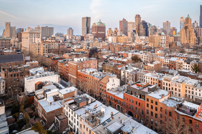 Aerial view of downtown Brooklyn