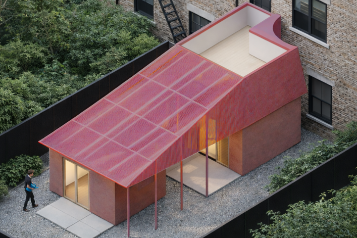 An ADU designed for a roof deck.
