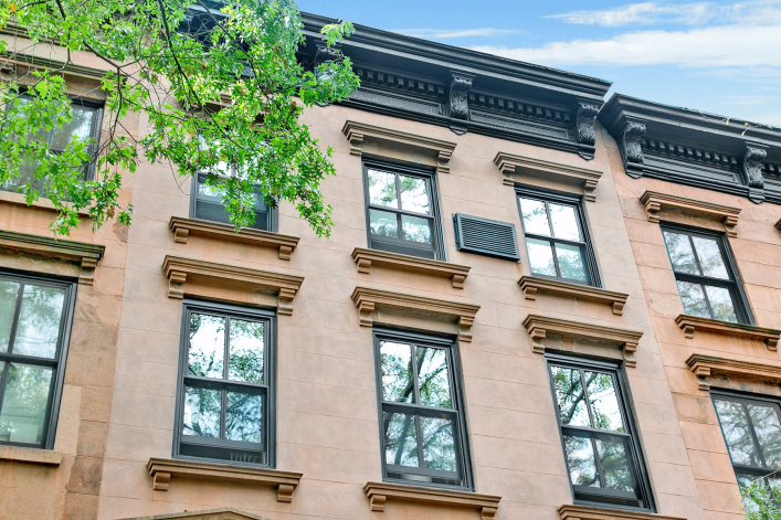 Modern windows matched with a stone facade