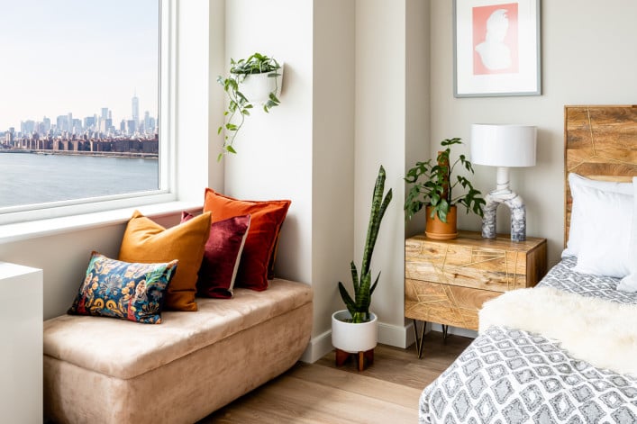 A studio with a view at 5241 Center Blvd. is available as a re-rental.