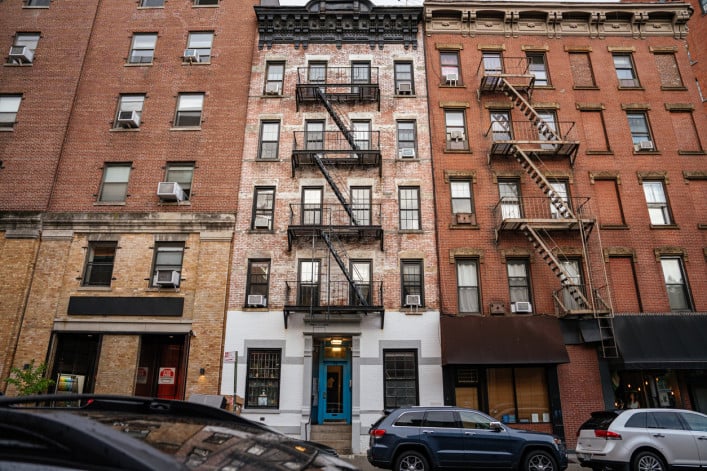 Brick apartment buildings in NYC