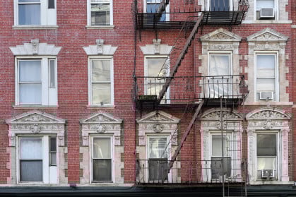 Brick facade NYC apartment buildings