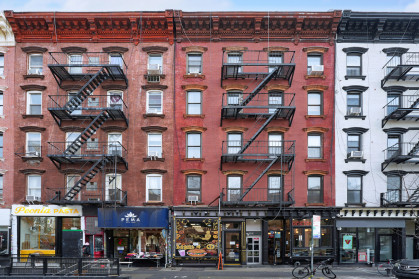 Apartment buildings on Bedford Street in Williamsburg, Brooklyn