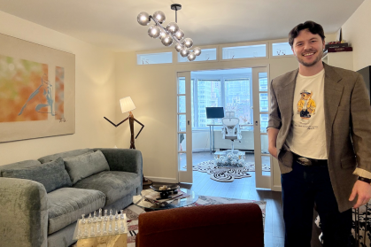 Dylan in his Murray Hill apartment