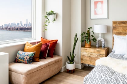 A studio with a view at 5241 Center Blvd. is available as a re-rental.