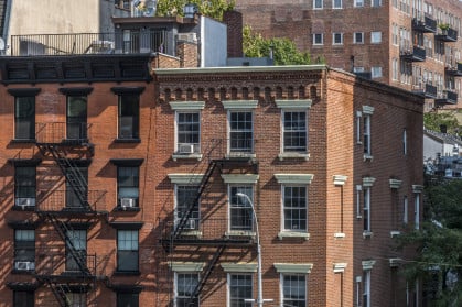 Chelsea neighborhood street,New York, Manhattan, NYC - stock photo