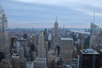 NYC skyline at dusk