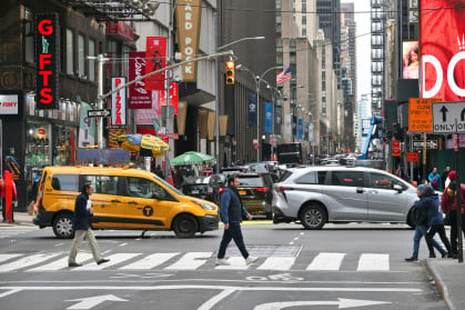 Traffic on the street in Manhattan, New York