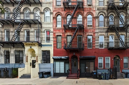 apartment buildings in the East Village neighborhood of Manhattan in New York City