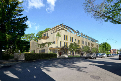 A rendering of the four-story development at 604 East 40th Street.