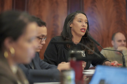 New York City Council Member Sandy Nurse speaks at the Nov. 12th hearing.