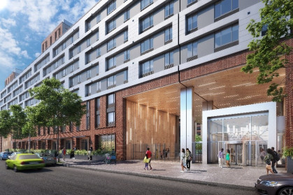 The Cypress Hills building is one of three connected affordable housing developments on Euclid Avenue. 