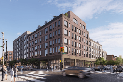A rendering of the six-story building in Park Slope.