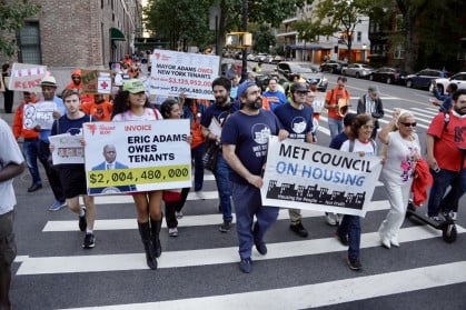 NYC tenants marched to Gracie Mansion to protest a hike in rents