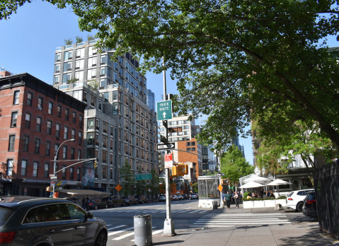 Apartment buildings along 10th Avenue in Manhattan, NYC