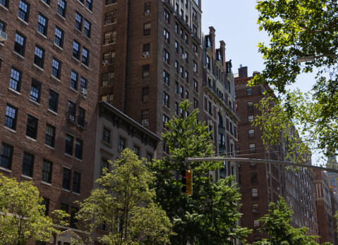 Buildings along Fifth Avenue in Greenwich Village, New York City