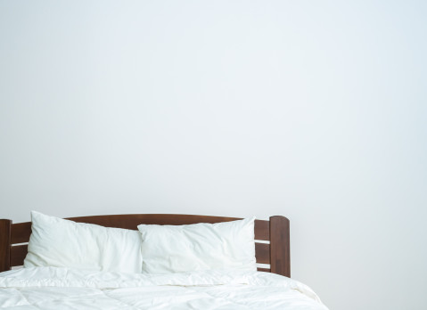 A bed on the white background
