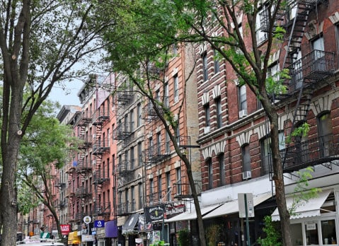 Apartment buildings on MacDougal Street in Greenwich Village