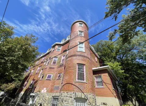 A photo of Centro Maria's brick building in the Bronx.