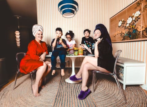 Bernie Sinclaire and Anabelle Gonzalez and children