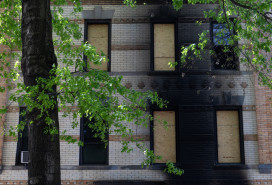 Burned and Boarded Up Windows