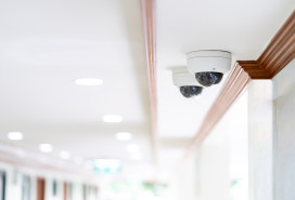 CCTV camera is installed inside a building.