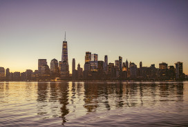 New York city skyline at sunrise