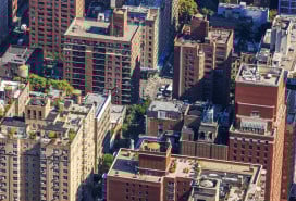 Aerial view of NYC residential buildings