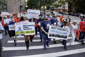 NYC tenants marched to Gracie Mansion to protest a hike in rents