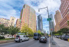 Apartment buildings on Flatbush Avenue in Brooklyn.