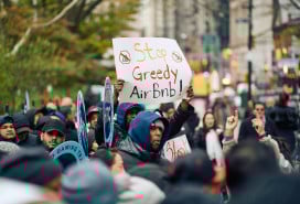 Protestors outside City Hall