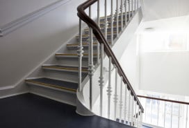 Apartment building staircase