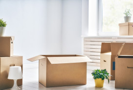 Moving boxes.