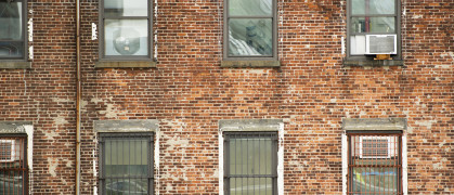 Close up image of apartment building