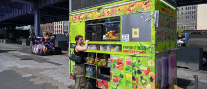 Juice Bar underneath FDR Drive at the South Street Viaduct in Manhattan, New York City.