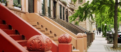 a brownstone in Harlem, Manhattan