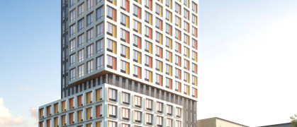 A rendering of the 15-story development in Mott Haven, the Betances family apartments.